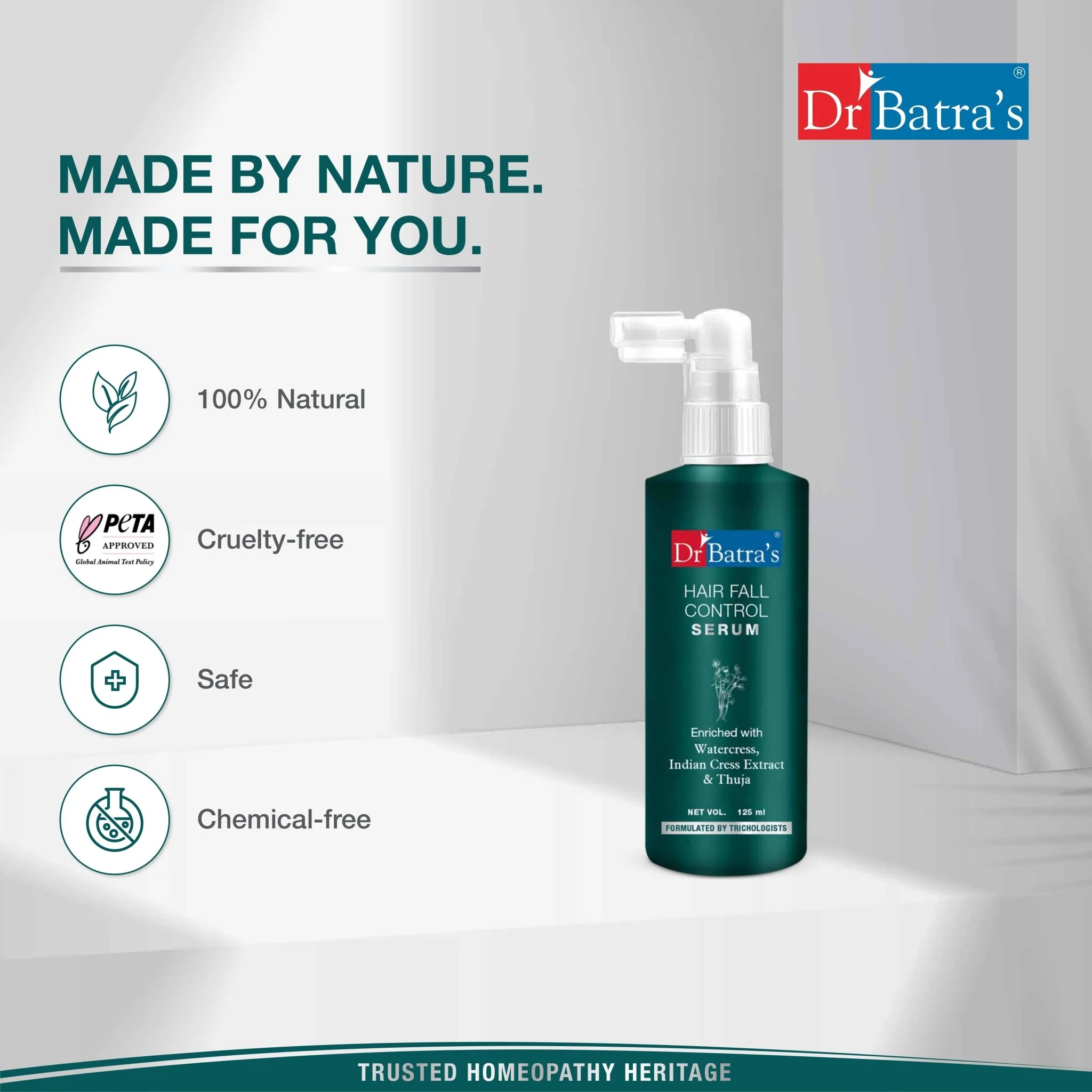 Dr Batra’s Hair Fall Protect Serum | With Thuja, Henna & Amla | Healthy Scalp Care, Lightweight Formula | Silicone, Paraben & Sulphate Free | Trichologist Formulated | 125 ml - Image 5