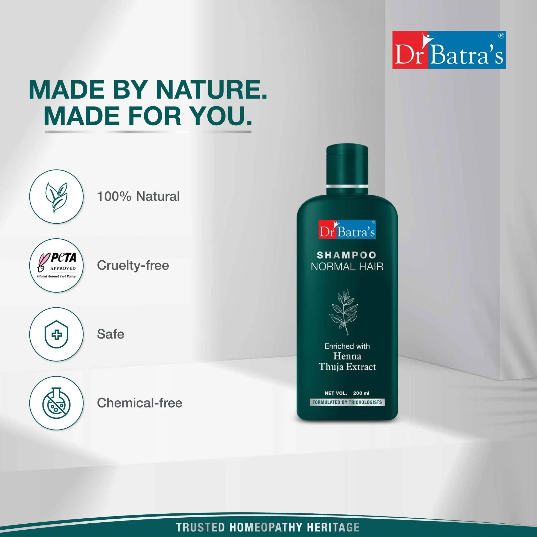 Dr Batra’s Shampoo for Normal Hair | With Henna & Thuja | Controls Oil Balance, Prevents Dryness & Adds Shine | Gentle Daily Care | - Image 5