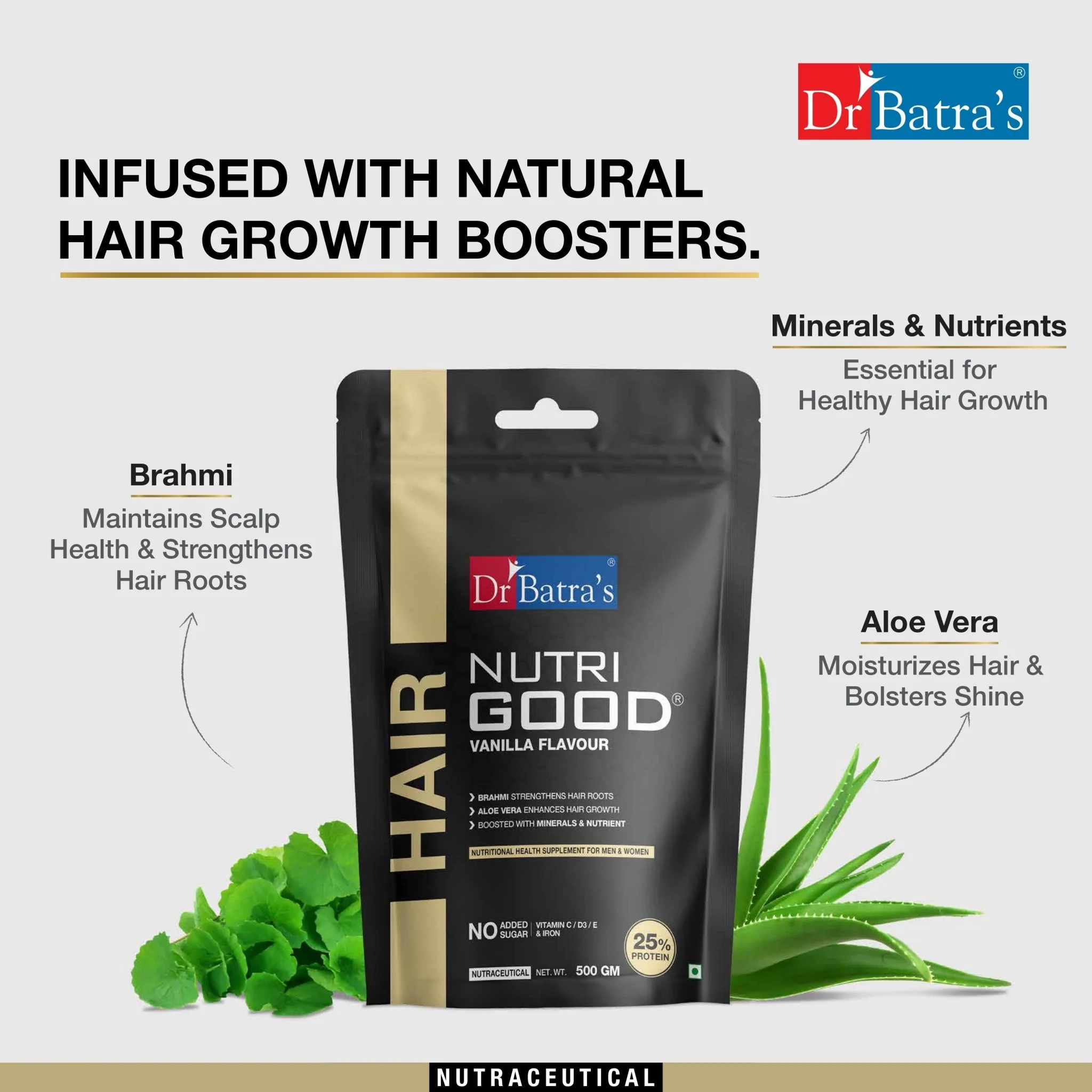 NutriGood 500g Vanilla Powder – Supports Scalp Health, Nourishes Hair Roots & Promotes Growth | For Men & Women - Image 3