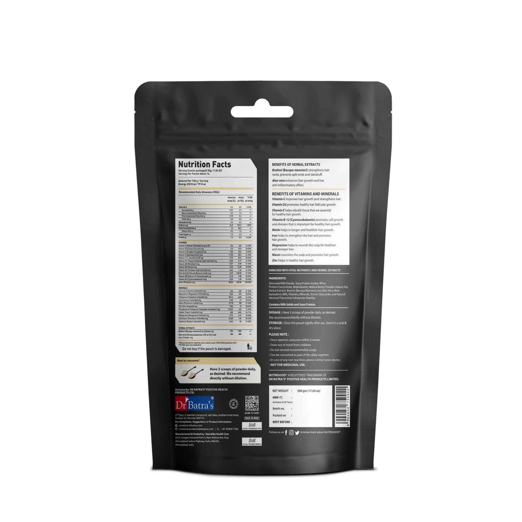 NutriGood 500g Vanilla Powder – Supports Scalp Health, Nourishes Hair Roots & Promotes Growth | For Men & Women - Image 4