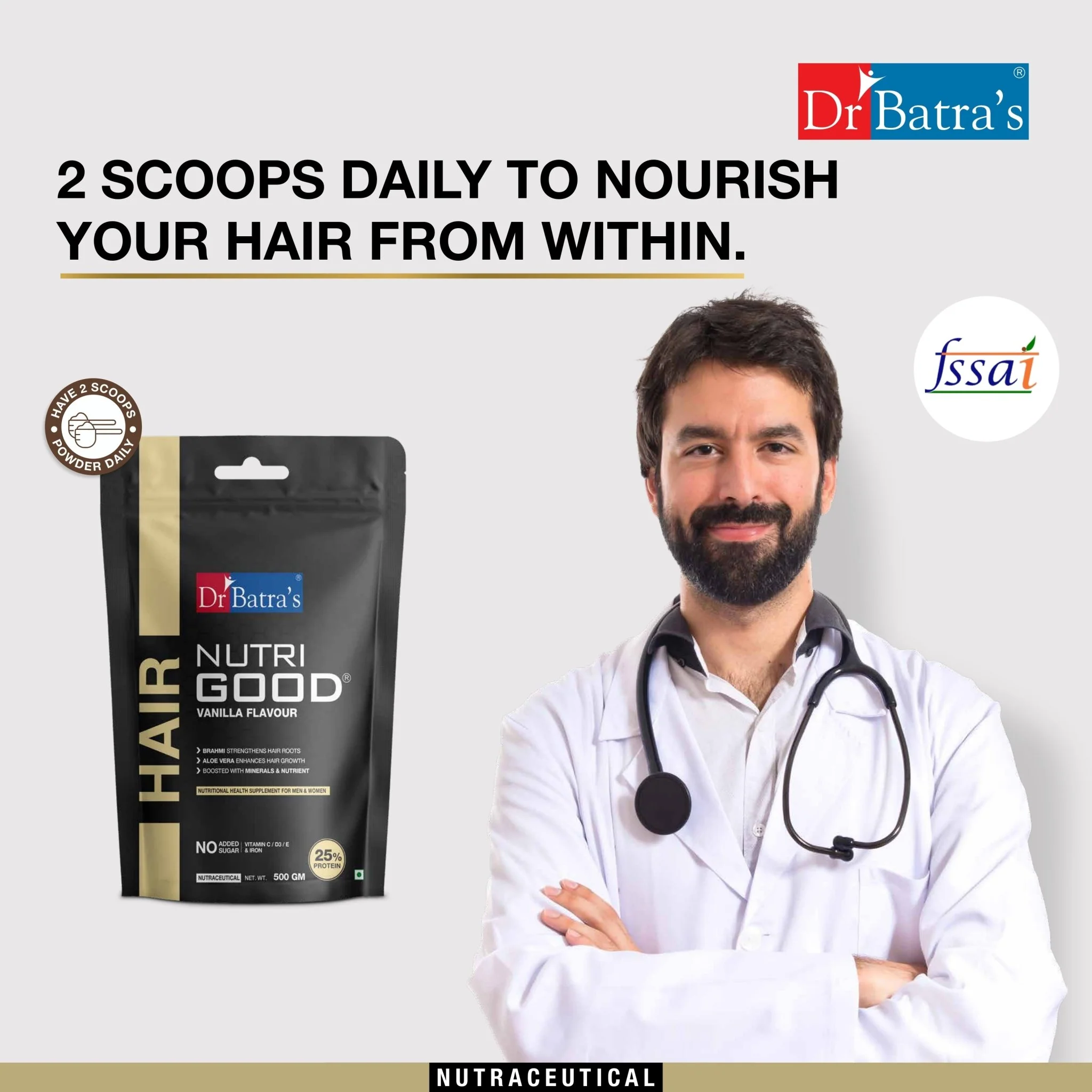NutriGood 500g Vanilla Powder – Supports Scalp Health, Nourishes Hair Roots & Promotes Growth | For Men & Women - Image 6