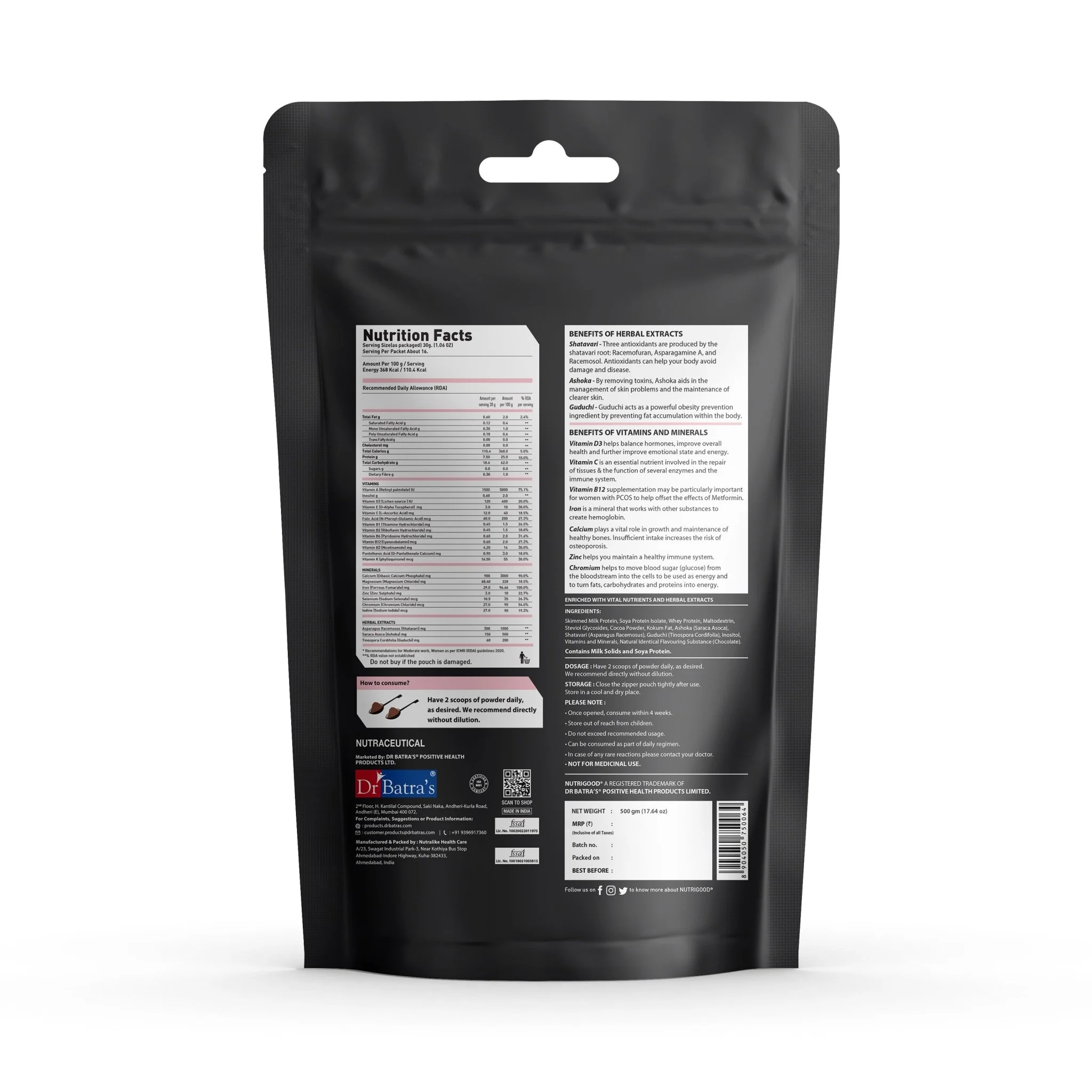 Dr Batra’s Nutrigood Women - Nutritional Health Protein & Multivitamin for Women - Chocolate Flavour - Image 6