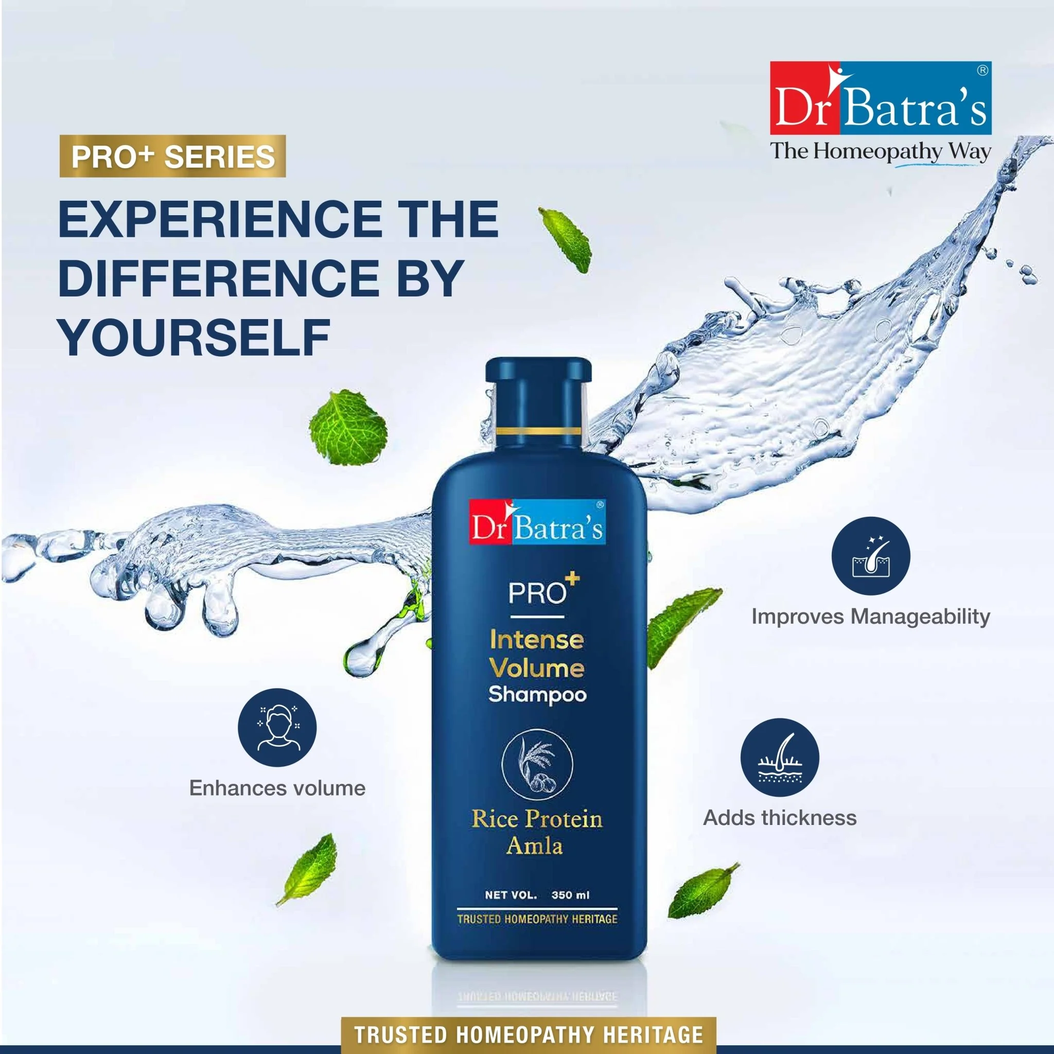 Dr Batra’s PRO+ Intense Hair Volume Shampoo | With Rice Protein, Thuja & Amla | Nourishes from Roots, Adds Volume & Improves Hair Texture | 350 ml - Image 5