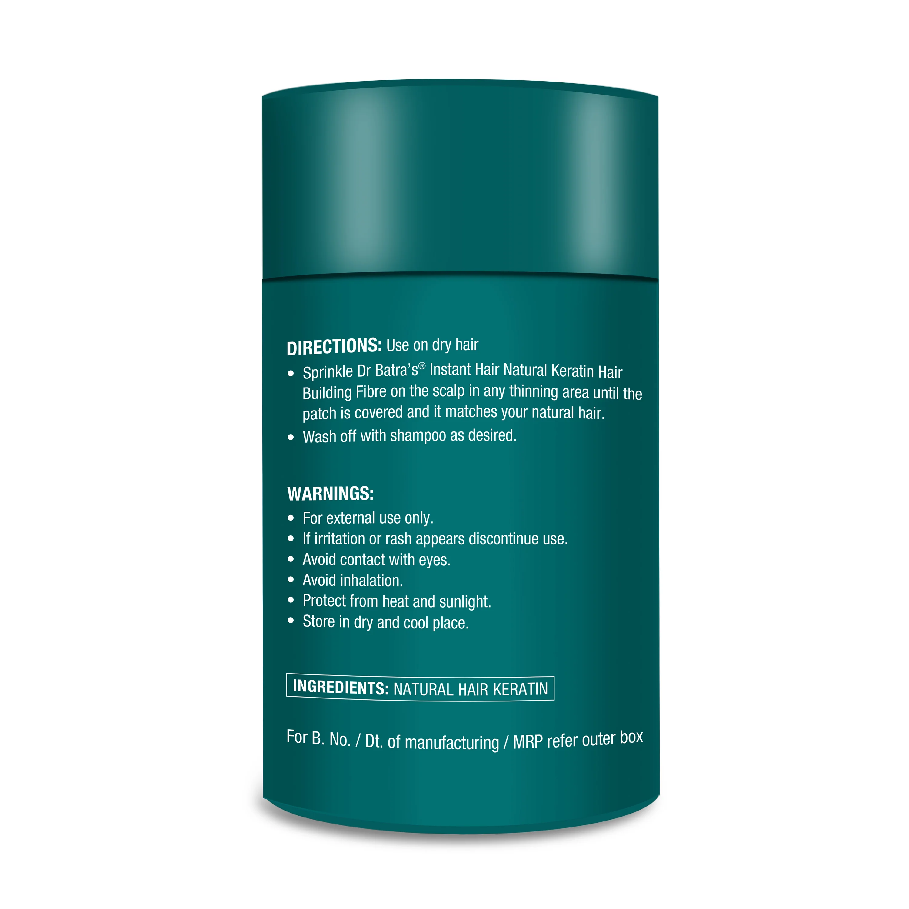 Instant Hair Natural keratin Hair Building Fibre - Black - Image 3