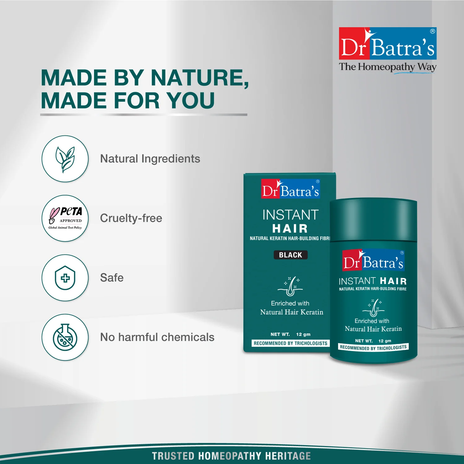 Instant Hair Natural keratin Hair Building Fibre - Black - Image 9