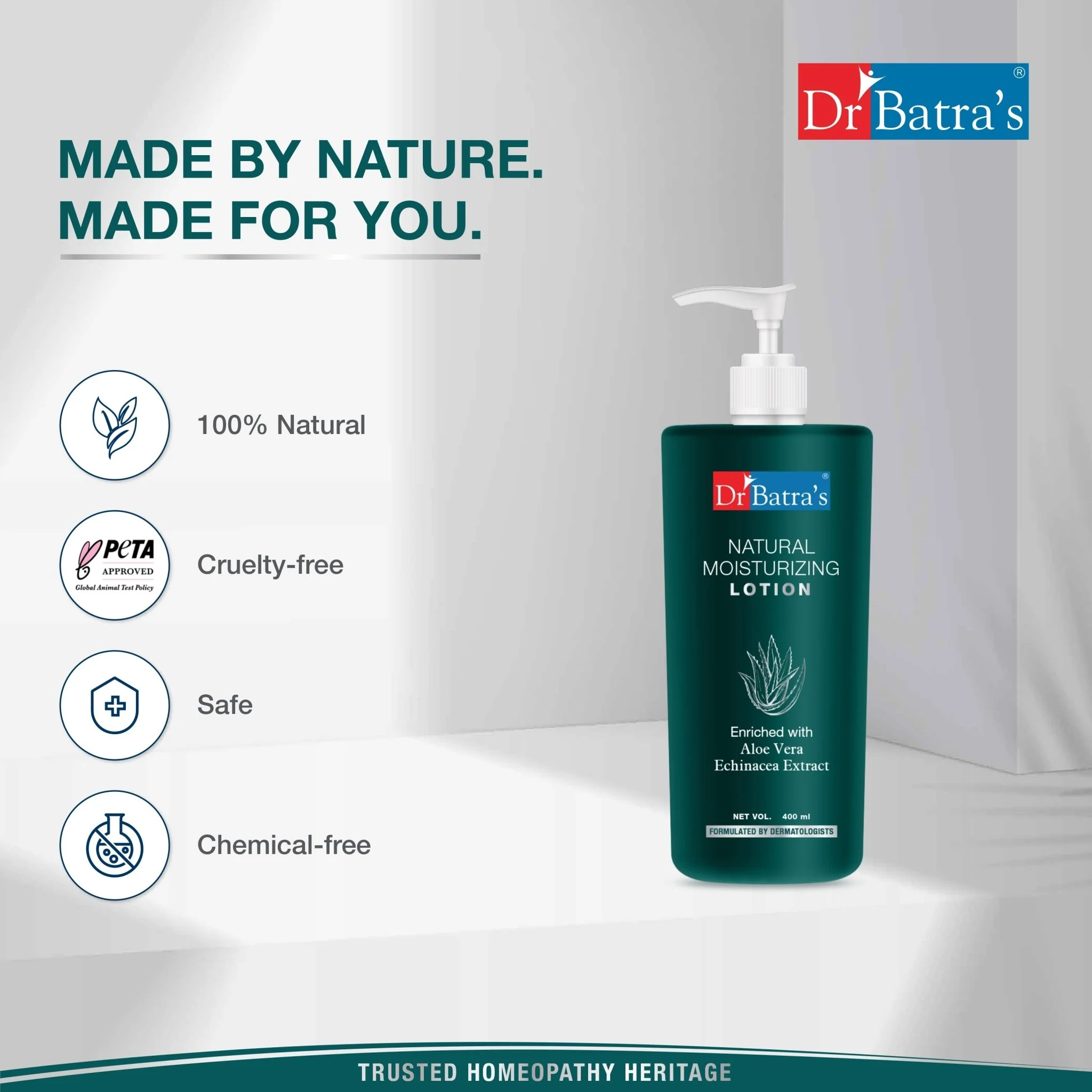 Dr Batra's Natural Moisturizing Lotion with Echinacea & Aloe Vera | Hydrating & Soothing Skin Lotion | Enriched with Olive Oil for Smooth, Radiant, & Itch-Free Skin | - Image 6