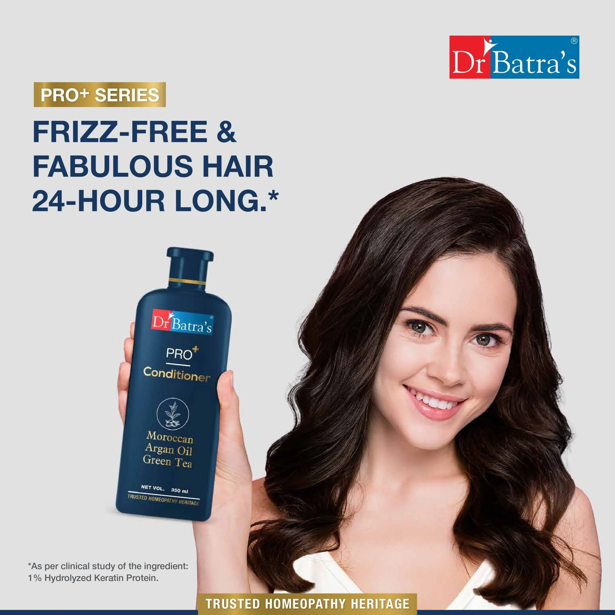 PRO+ Conditioner 350ml – Restores shine and smoothness to hair | Sulphate, Paraben & Silicone Free formula for healthy, nourished hair |For Men & Women - Image 3