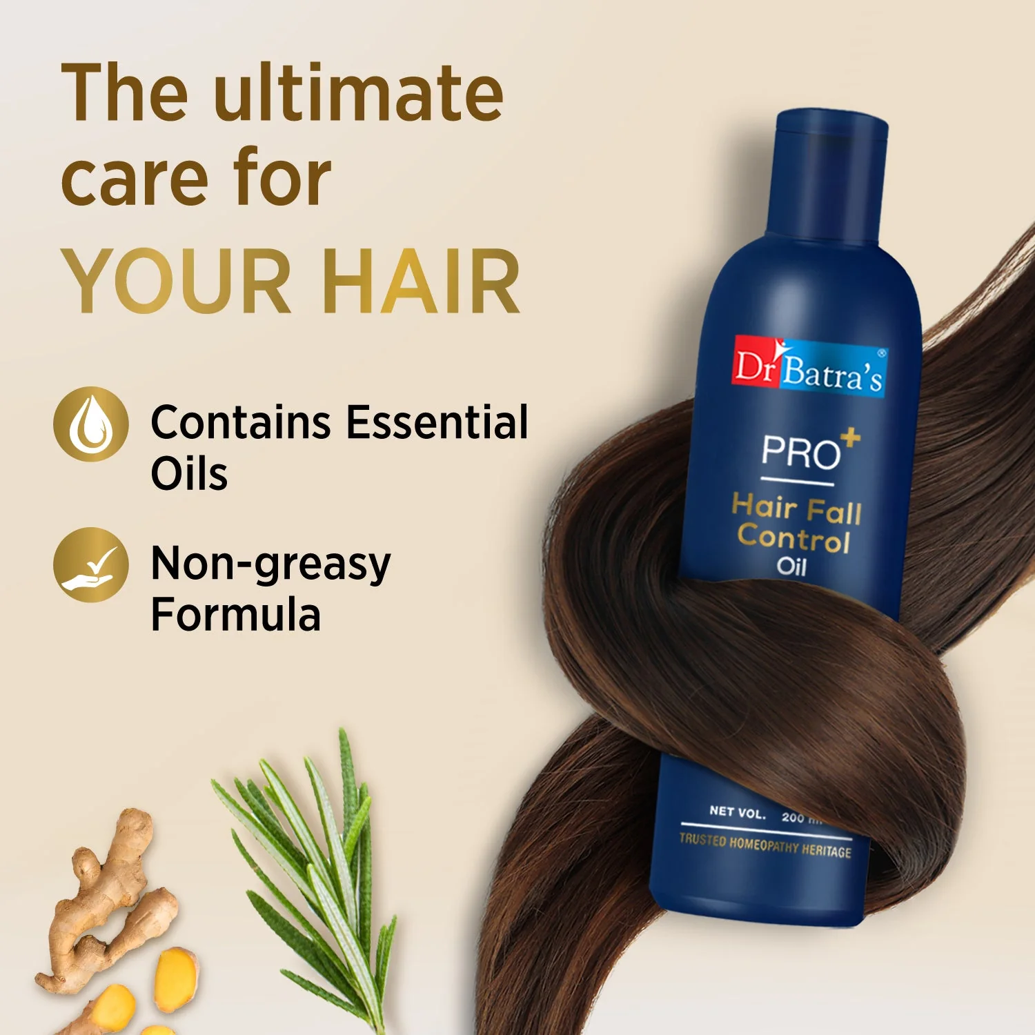 Dr Batra's PRO Hair Fall Control Oil, Hair oil for Healthier scalp, Enriched with Thulsi, Brahmi & Thuja for protection, Controls damaged scalp,Hair oil for nourishment (200ml, Pack of 2) - Image 4