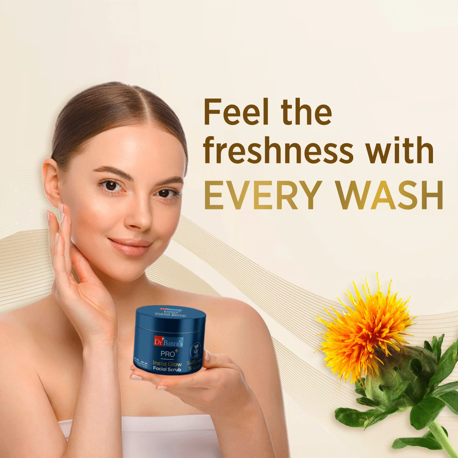 PRO+ Insta Glow Facial Scrub with Safflower, Walnut & Kaolin - Image 3