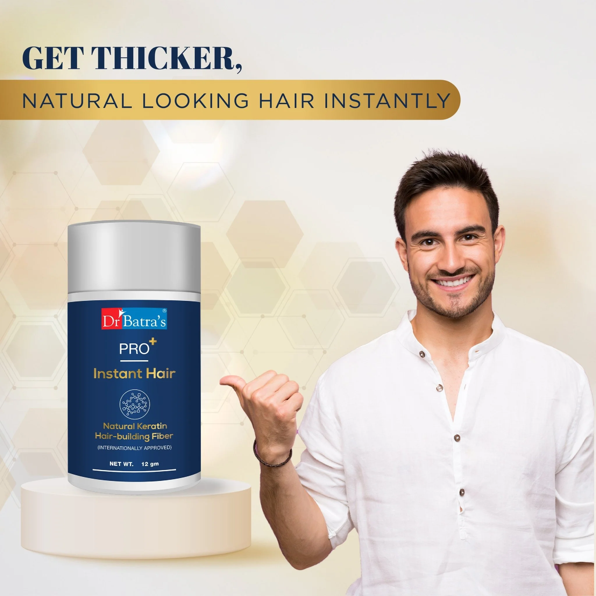 Dr Batra's Pro+ Instant Hair Natural Keratin Hair Building Fiber (Imported) - Image 3