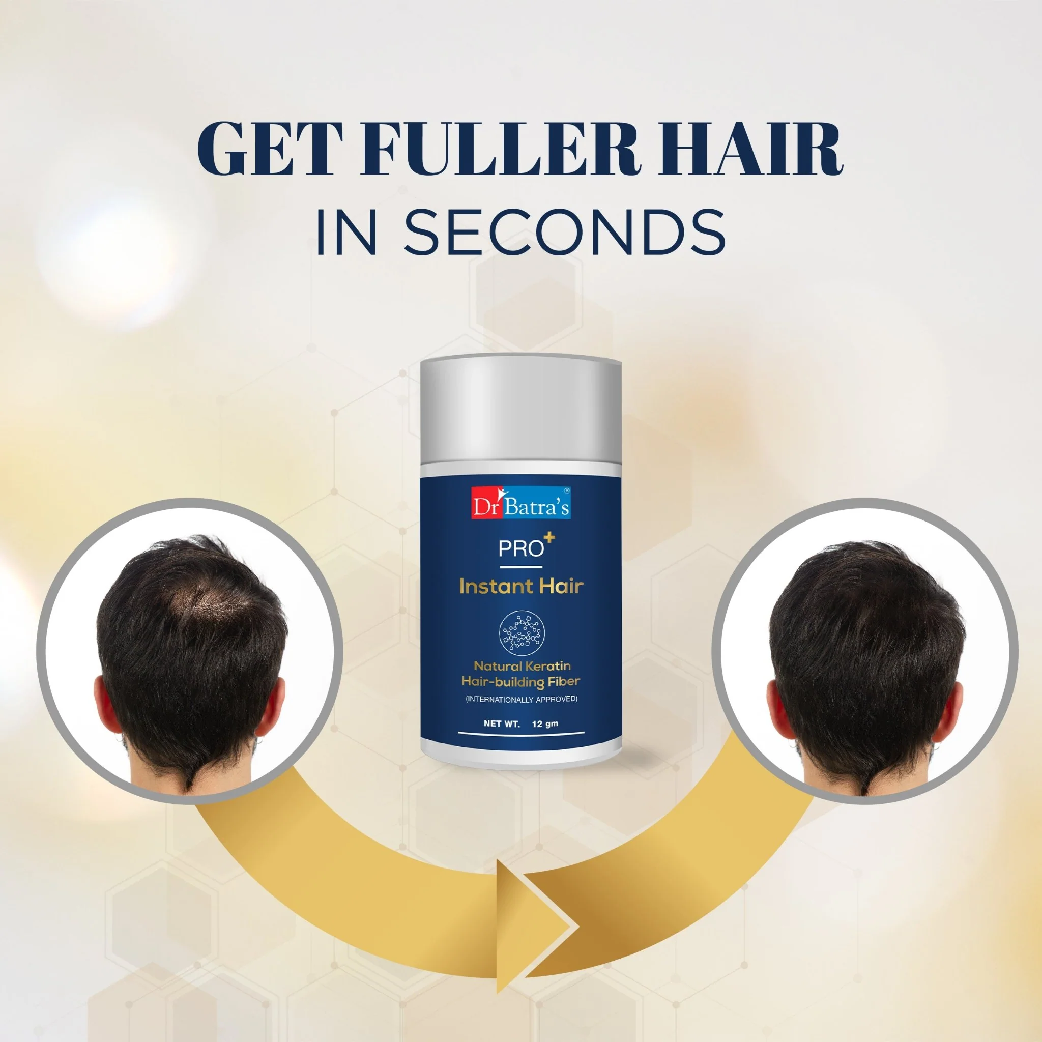 Dr Batra's Pro+ Instant Hair Natural Keratin Hair Building Fiber (Imported) - Image 4