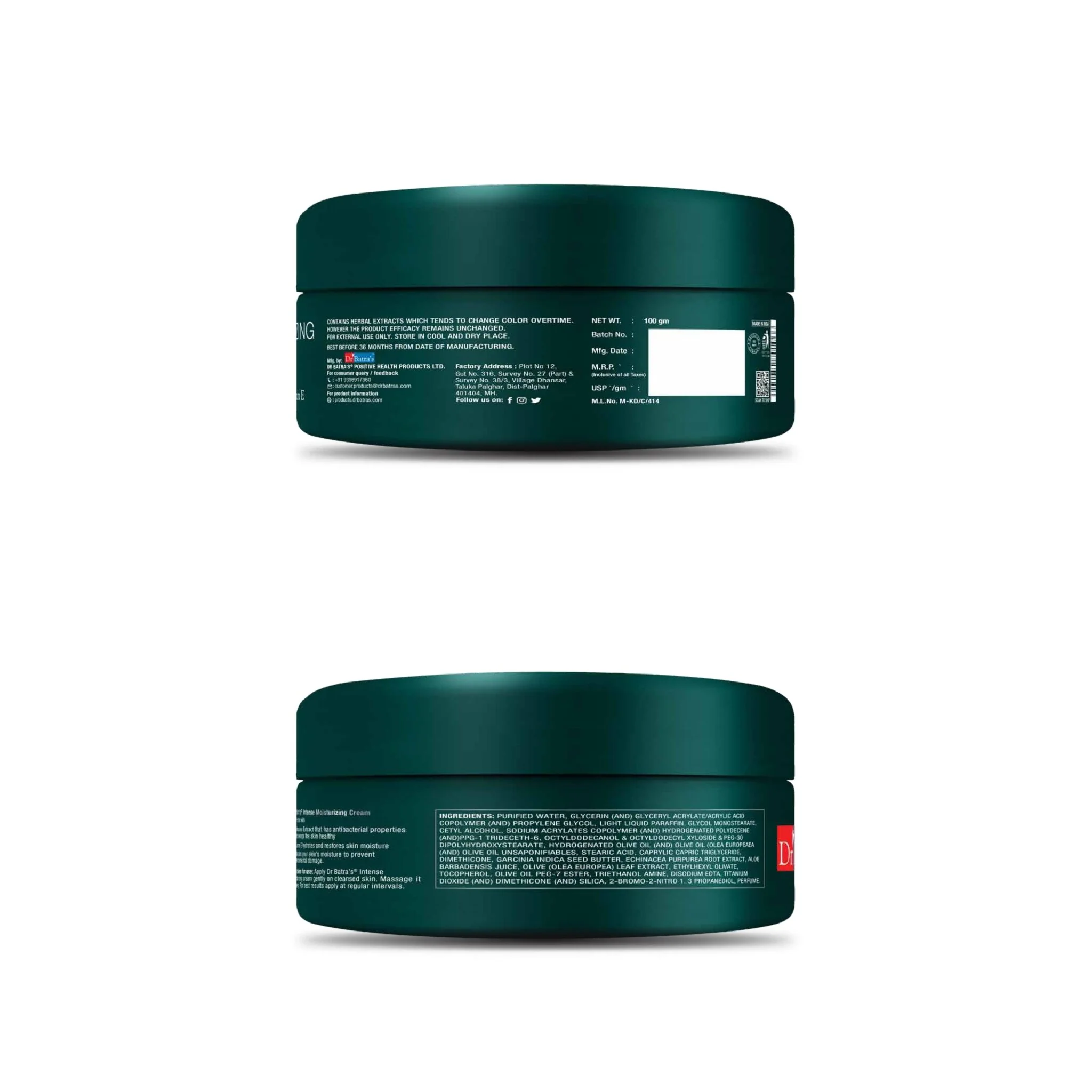 Dr Batra’s Intense Moisturizing Cream | Enriched with Echinacea & Vitamin E | Deep Hydration, Nourishes & Protects Dry Skin | 100 g - Image 3