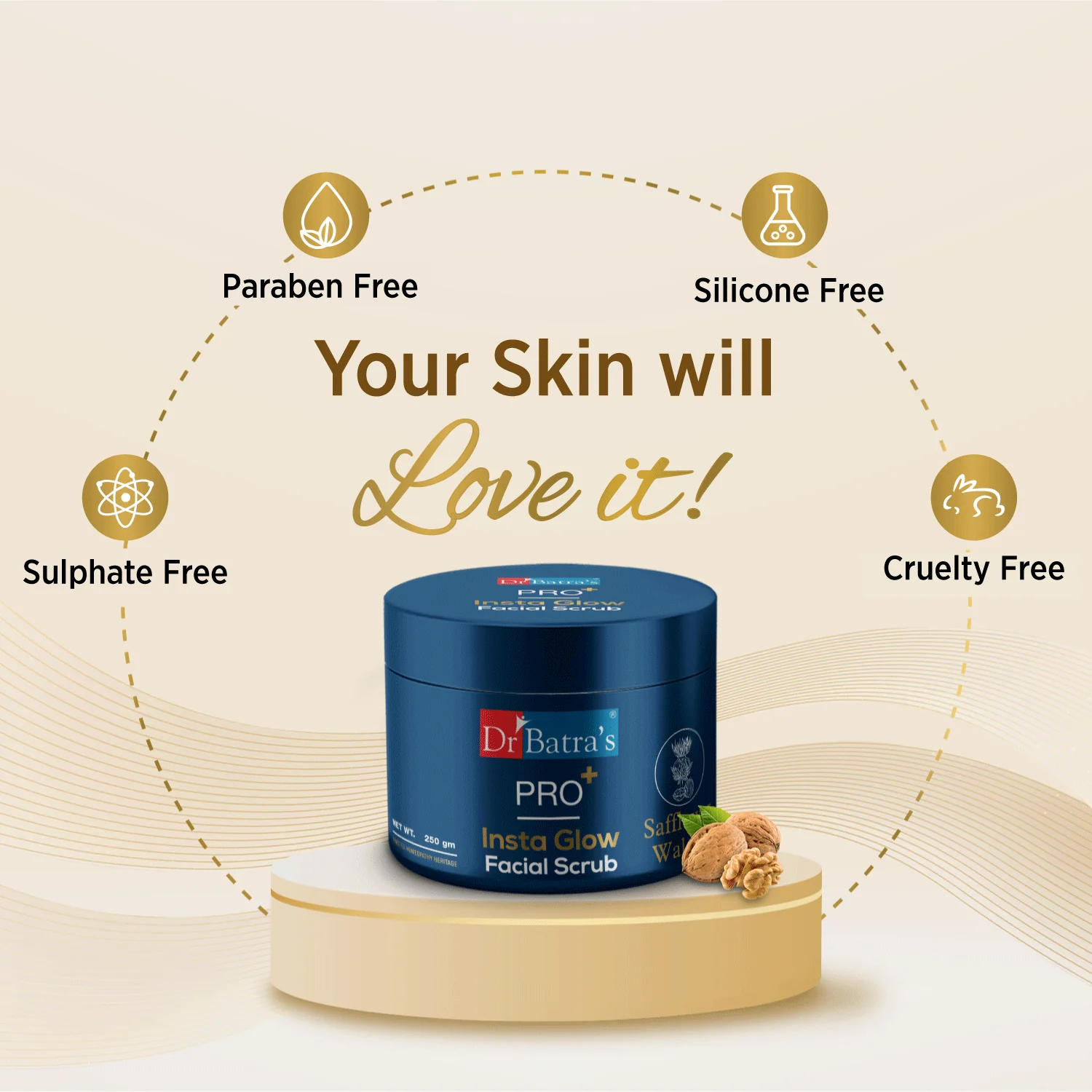 PRO+ Insta Glow Facial Scrub with Safflower, Walnut & Kaolin - Image 7